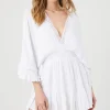 Crepe Butterfly-Sleeve Mini Dress