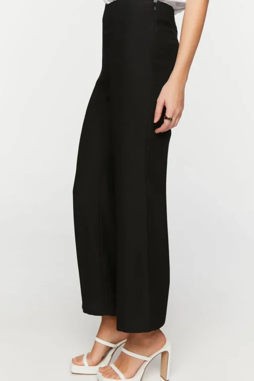 Crepe Flare-Leg Pants