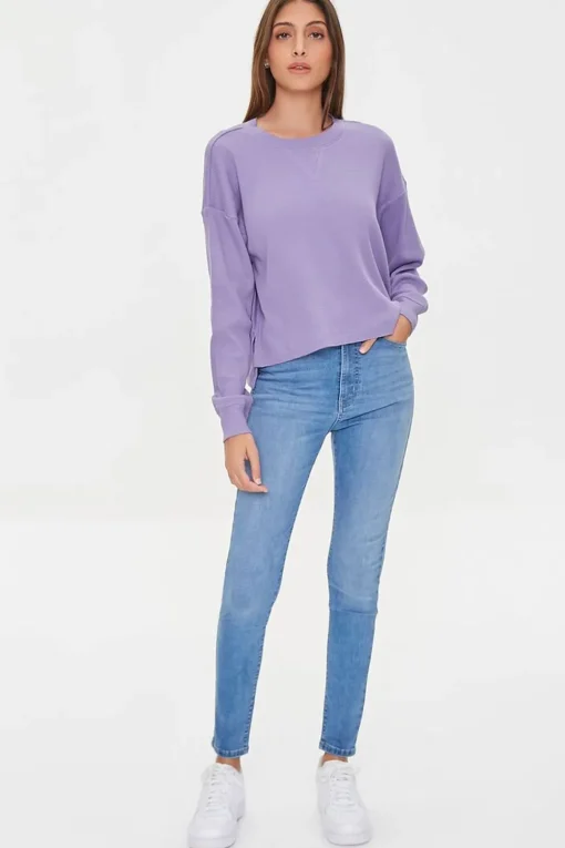 Crew Drop-Sleeve Crop Top