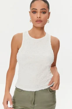 Crinkled Knit Tank Top