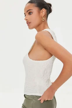 Crinkled Knit Tank Top