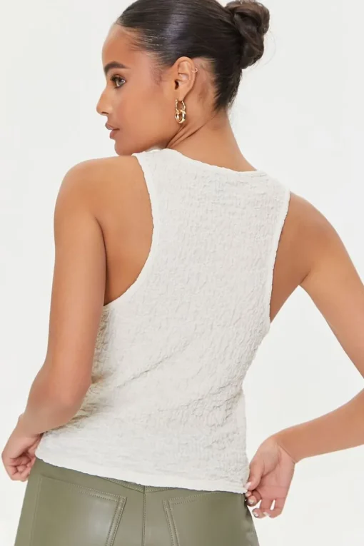 Crinkled Knit Tank Top