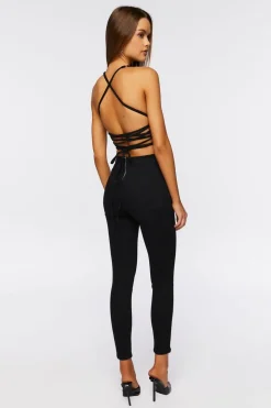 Crisscross Lace-Up Jumpsuit