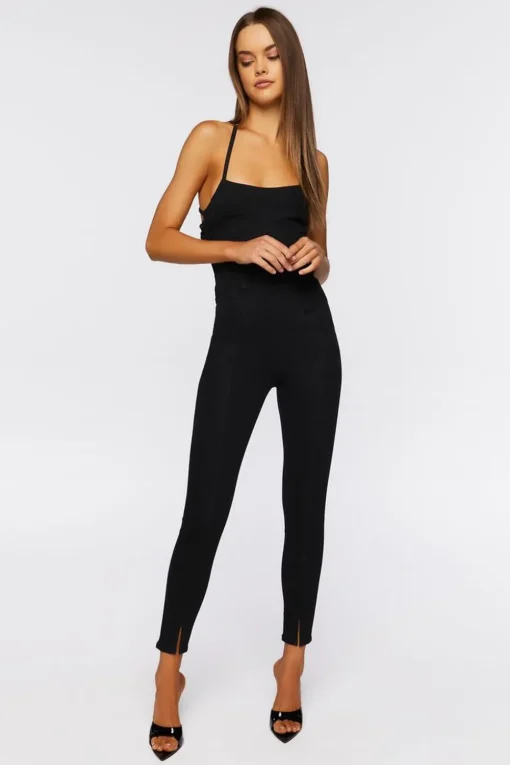 Crisscross Lace-Up Jumpsuit