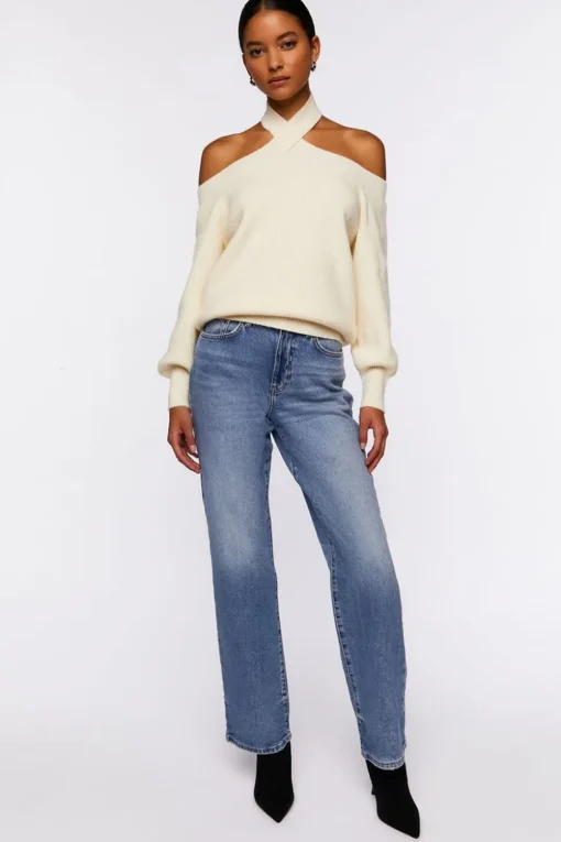 Crisscross Off-The-Shoulder Sweater