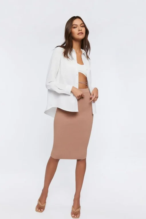 Crisscross Wraparound Midi Skirt