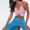 Crochet Butterfly Halter Crop Top