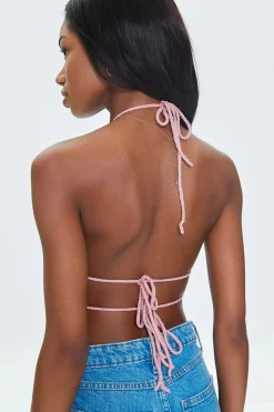 Crochet Butterfly Halter Crop Top