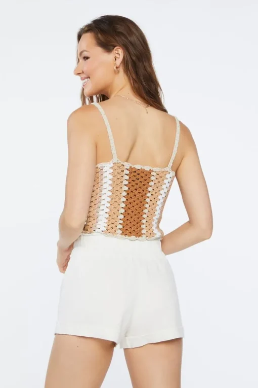 Crochet Colorblock Cropped Cami