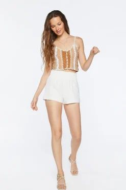 Crochet Colorblock Cropped Cami