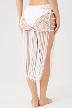 Crochet Fringe Swim Cover-Up Skirt