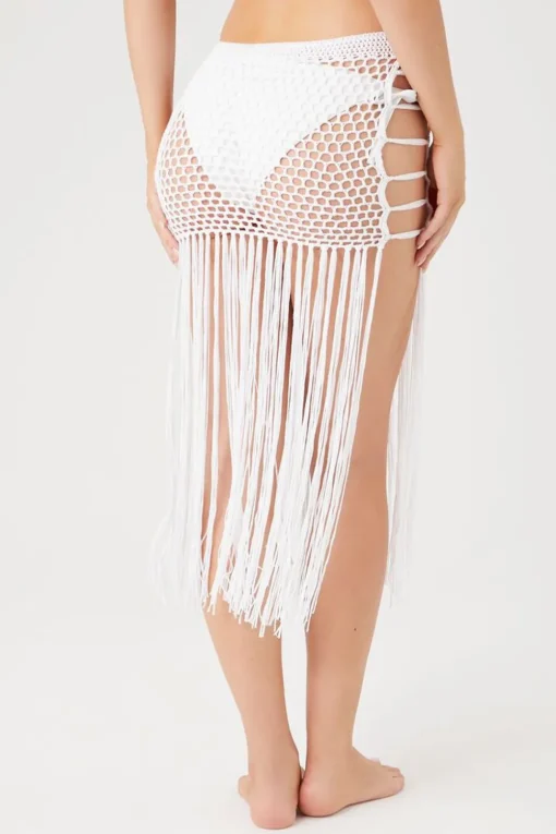 Crochet Fringe Swim Cover-Up Skirt