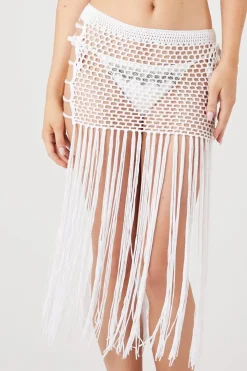 Crochet Fringe Swim Cover-Up Skirt