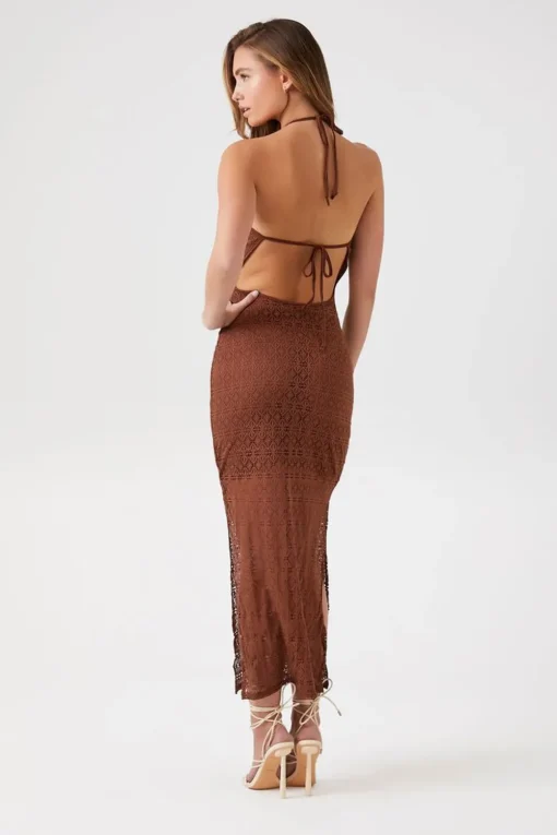 Crochet Halter Maxi Dress