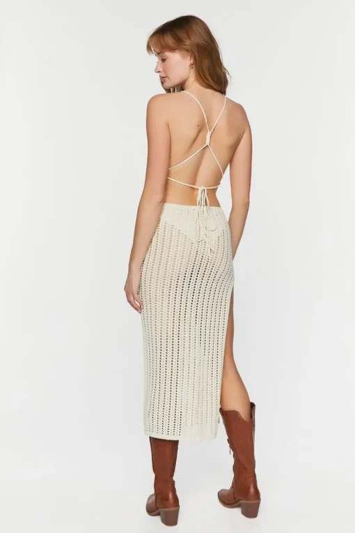 Crochet Halter Midi Dress