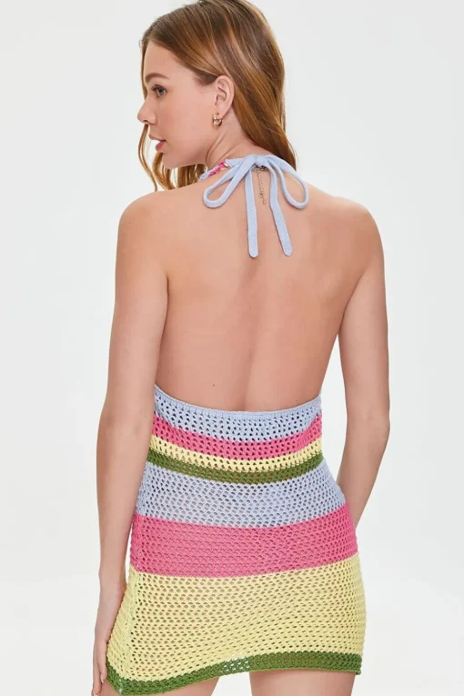 Crochet Halter Mini Dress