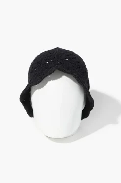 Crochet Scalloped-Trim Bucket Hat