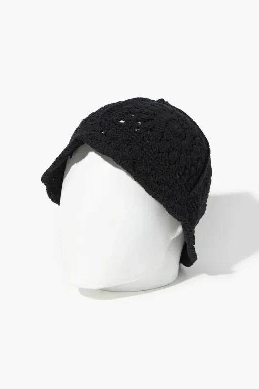 Crochet Scalloped-Trim Bucket Hat
