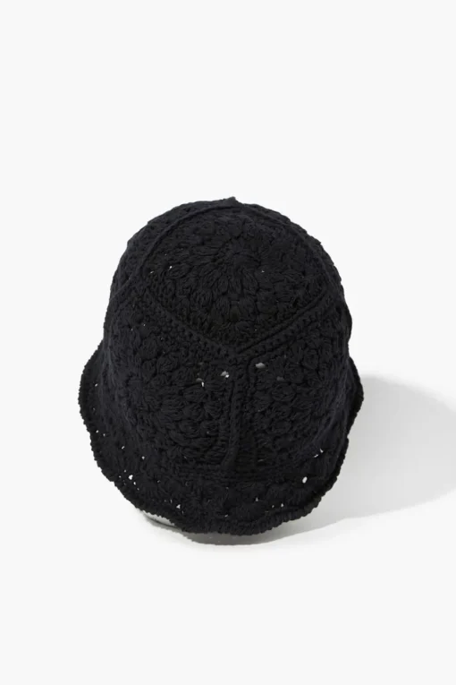 Crochet Scalloped-Trim Bucket Hat