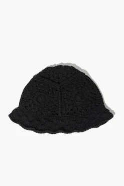 Crochet Scalloped-Trim Bucket Hat
