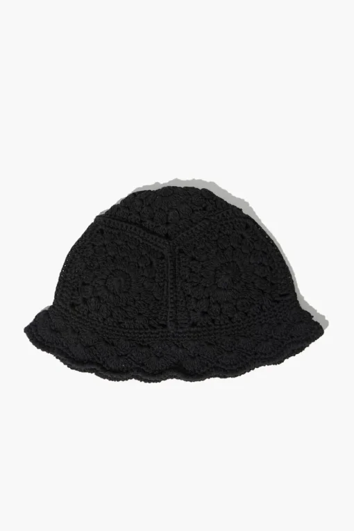 Crochet Scalloped-Trim Bucket Hat