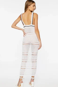 Crochet Semi-Sheer Midi Dress