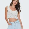 Crochet Sweater-Knit Crop Top