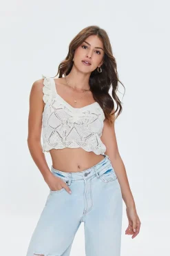 Crochet Sweater-Knit Crop Top