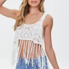 Crochet Sweater-Knit Crop Top