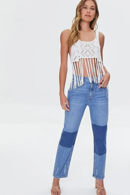Crochet Sweater-Knit Crop Top