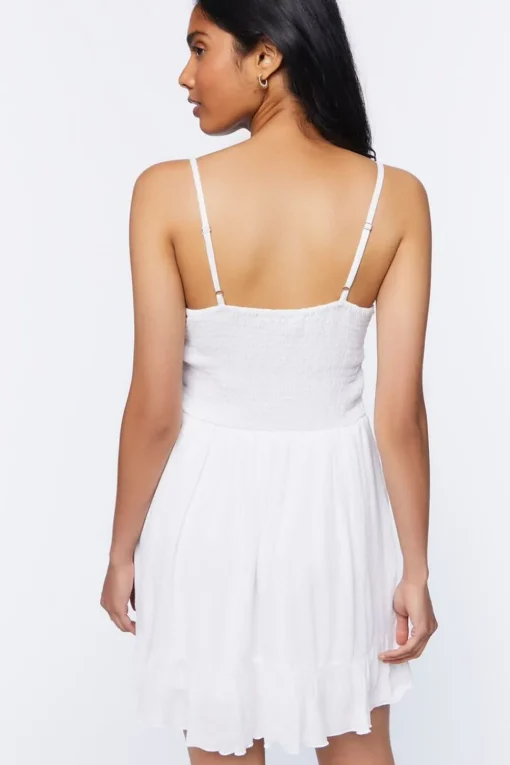Crochet-Trim Mini Dress