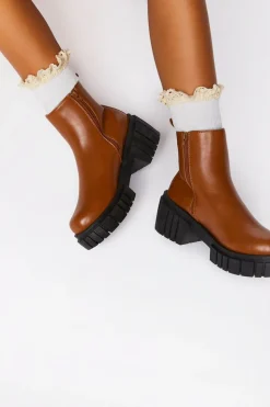 Crochet-Trim Over-The-Knee Socks