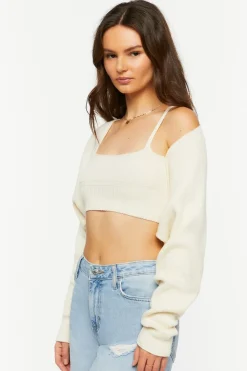 Cropped Cami & Cardigan Sweater Set
