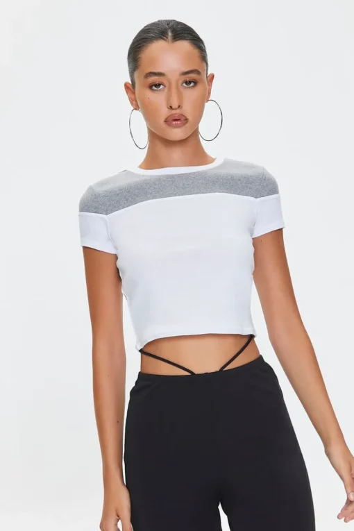 Cropped Colorblock Tee