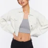 Cropped Frayed Corduroy Jacket