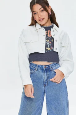 Cropped Frayed Corduroy Jacket