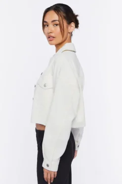 Cropped Frayed Corduroy Jacket