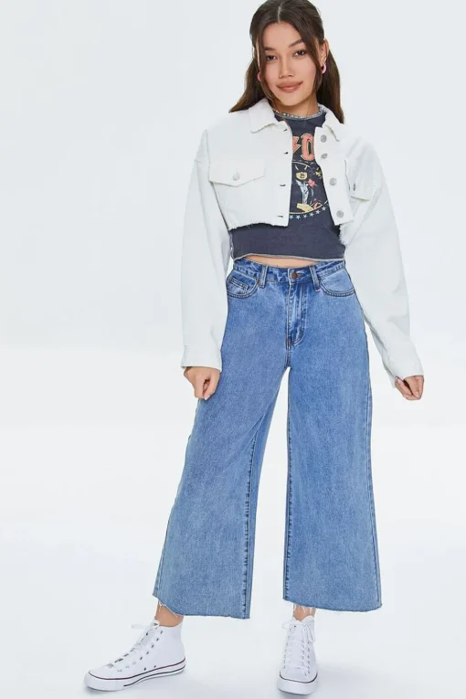 Cropped Frayed Corduroy Jacket