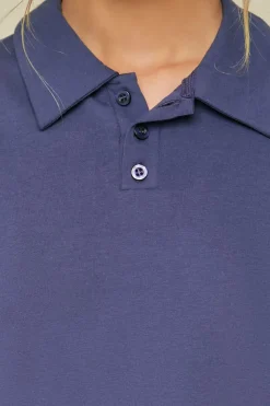 Cropped Jersey-Knit Polo Shirt
