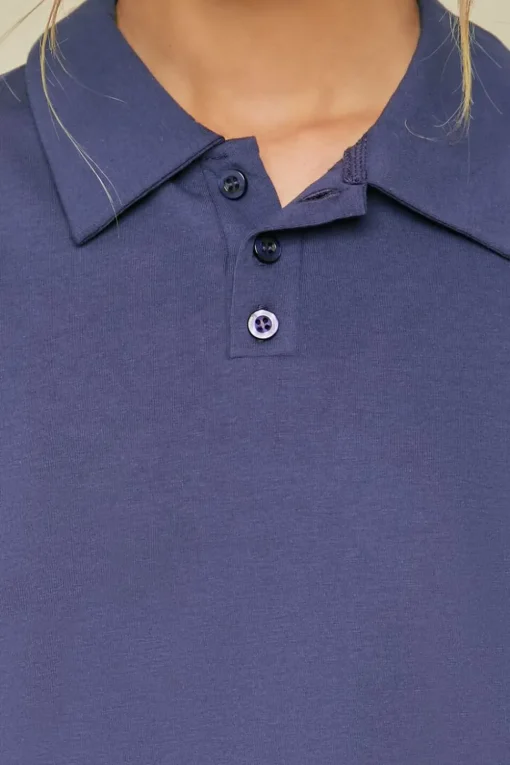 Cropped Jersey-Knit Polo Shirt