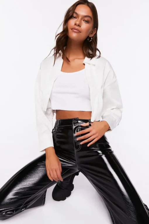 Cropped Long-Sleeve Shirt