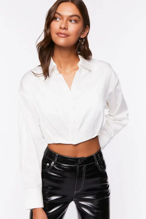 Cropped Long-Sleeve Shirt