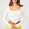 Cropped Rib-Knit Sweater