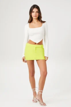Cropped Rib-Knit Sweater