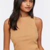 Cropped Rib-Knit Tank Top