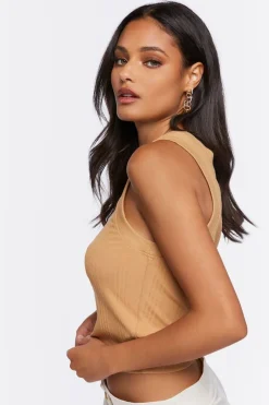 Cropped Rib-Knit Tank Top