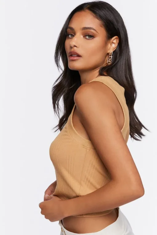 Cropped Rib-Knit Tank Top