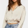 Cropped Satin Shirt