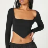 Cropped V-Hem Top