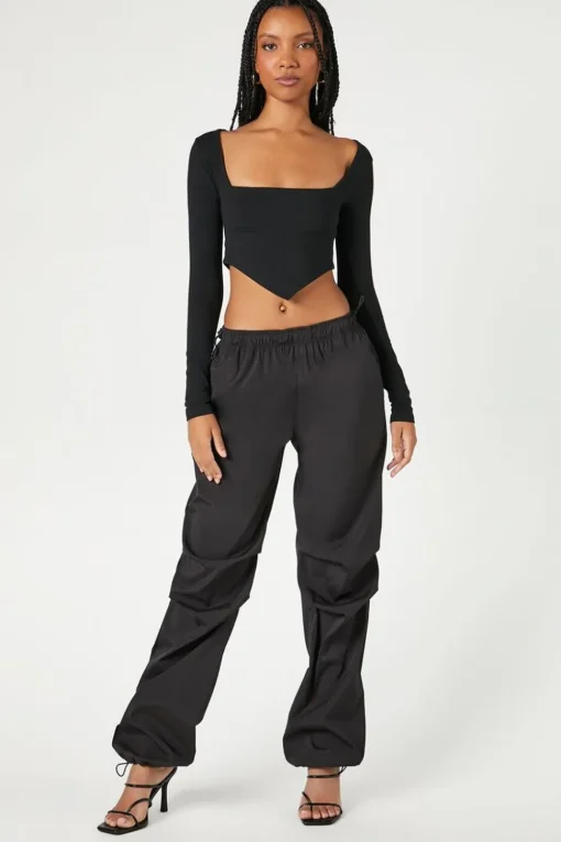 Cropped V-Hem Top